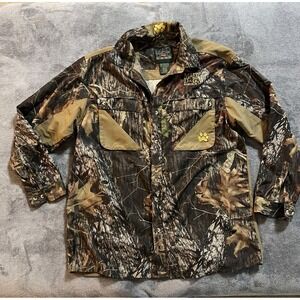 Mad Dog Gear Jacket Mens Large Brown Camo Carnivore Hunting Snap Front Field